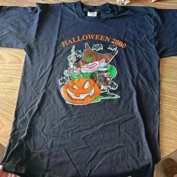 Vintage Y2K Halloween Guinness Irish Pub Drunk Leprechaun Pumpkin T Shirt Large - Picture 8 of 8
